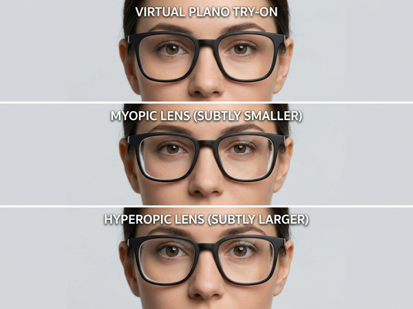 Virtual Eyewear Try-On: Three Fits and One Reflection